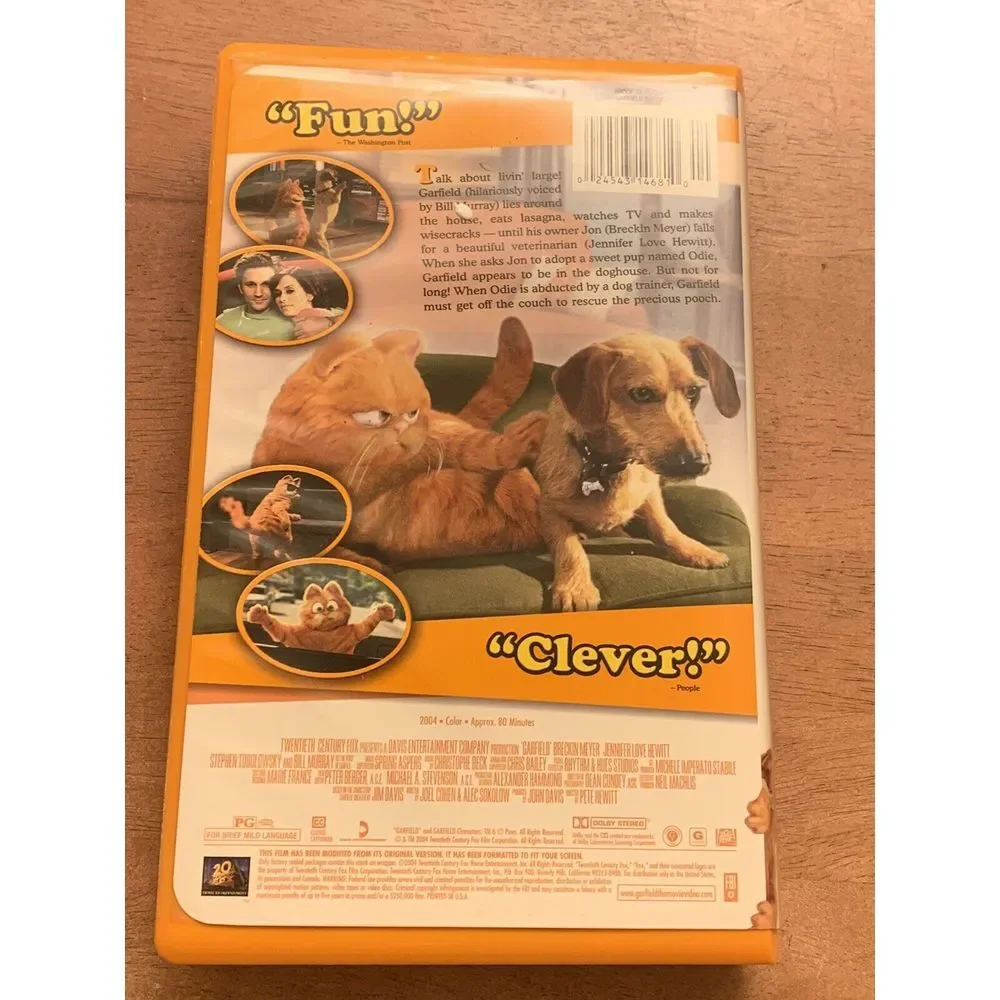 Garfield the Movie (VHS,‎ 2004) Late Release Tape 20th Century Fox Bill Murray